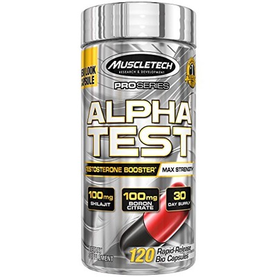 MuscleTech Pro Series AlphaTest, Max-Strength Testosterone Booster, 120 Rapid-Release Capsules , Amazon, 