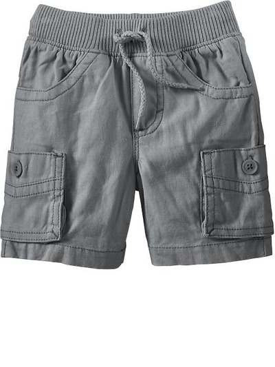 Rib-Waist Linen-Blend Cargo Shorts for Baby, OldNavy, 
