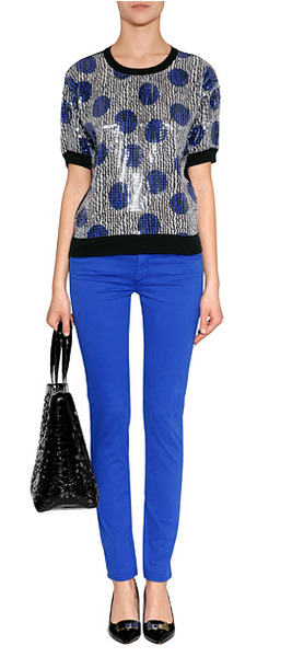 Black-Multi Sequined Knit Top, Stylebob, 