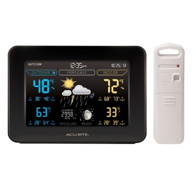 AcuRite 02027A1 Color Weather Station with Forecast/Temperature/Humidity, Dark Theme, Amazon, 