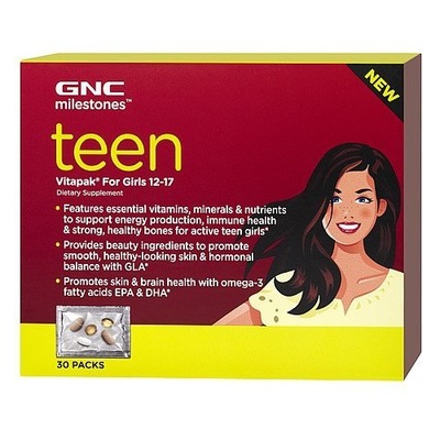 GNC Milestones Teen Vitapak for Girls 12-17 30 Pack(s), Amazon, 