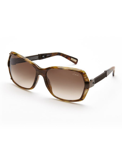LANVIN SLN550 Brown Printed Square Sunglasses, c21stores, 