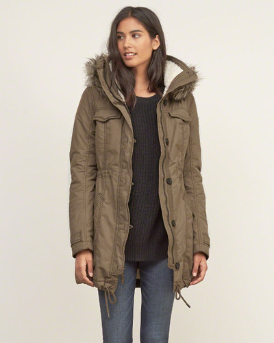 A&F SHERPA LINED MILITARY PARKA, Abercrombie, 
