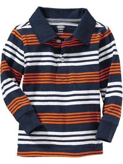 Long-Sleeve Striped Polos for Baby, OldNavy, 