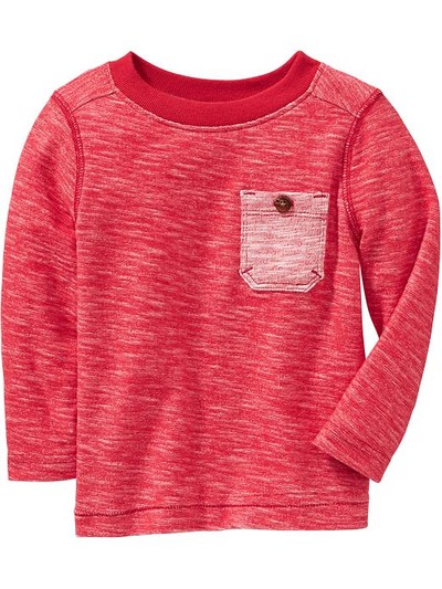 Heathered Long-Sleeved Pocket Tees for Baby, OldNavy, 