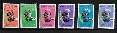 LIBYA 366-371 MINT HINGED C/SET SOLDIERS AND TANKS AND PLANES, HipStamp, 