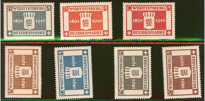 Germany, Wurttemberg, Scott O43-O52, mint complete set, HipStamp, 