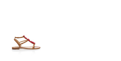 SANDAL WITH CORAL STONES, MassimoDutti, 