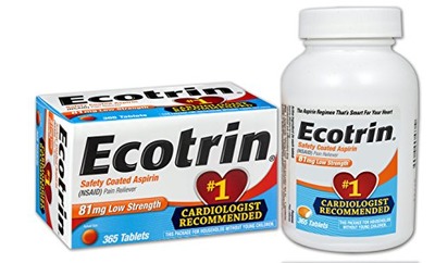 Ecotrin Low Strength, 81 mg, 1 Cardiologist Recommended, Safety Coated Aspirin-Pain Reliever, 365 Tablets, Amazon, 