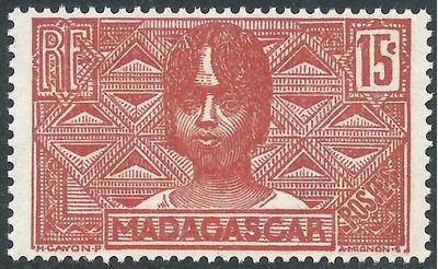 Madagascar, Sc #152, 15c MH, HipStamp, 
