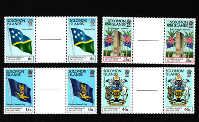 OPC 1978 Solomon Islands Independence Gutter Pairs Set Sc#369-372 MNH 34057, Ebay, 