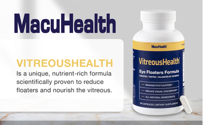Macuhealth VitreousHealth Evidence Based Eye Supplement for Floaters - Eye Supplements for Adults - 90 Eye Vitamin Capsules - Reduce Eye Floater Symptoms - 3 Month Supply, Amazon, США
