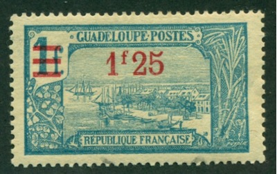 Guadeloupe 1924 #91 MH SCV (2018) = $0.65, HipStamp, 