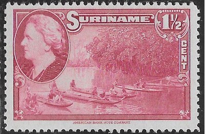 Suriname 185 Unused/Hinged - Cottica River near Moengo - Queen Wilhelmina, HipStamp, 