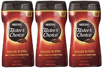 Nescafe Taster's Choice House Blend 12oz. Pack of 3, Amazon, 