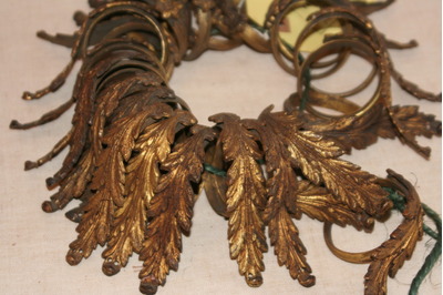 24 French 19th C. leaved curtain rings., Morrisinteriors, 