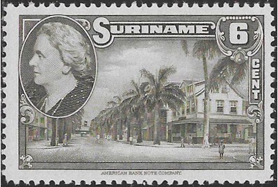 Suriname 191 Unused/Hinged - ‭Street in Paramaribo - Disturbed Gum, HipStamp, 