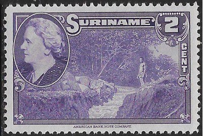 Suriname 186 Unused/Hinged - Waterfall - ‭Queen Wilhelmina, HipStamp, 