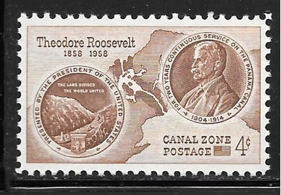 Canal Zone 150: 4c Roosevelt Birth Centenary, single, MLH, VF, HipStamp, 
