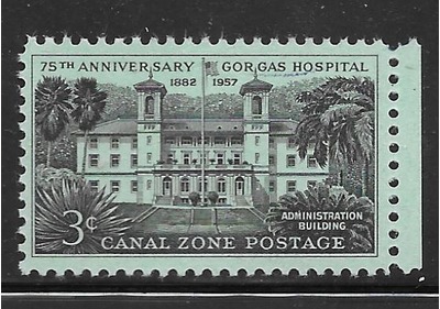 Canal Zone 148: 3c Gorgas Hospital, single, MNH, VF, HipStamp, 