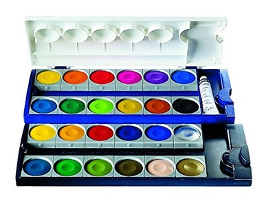 Pelikan Opaque Watercolor Paint Set, 24 Colors Plus Chinese White Tube (720862), Amazon, 
