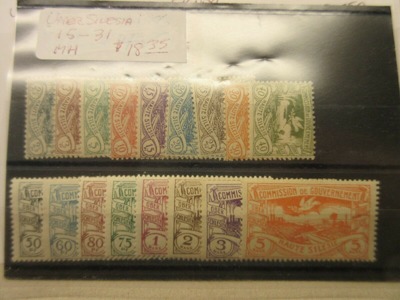 UPPER SILESIA Scott 15-31 complete set MINT HINGED LotP Cat $18.35, HipStamp, 