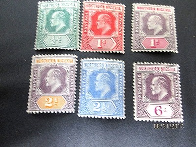 NORTHERN NIGERIA 1902-12 KEVII ISSUES MINT 6 DIFFERENT LIGHT HINGED, Ebay, 