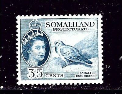 Somaliland 133 MH 1953 Somali Rock Pigeon, HipStamp, 
