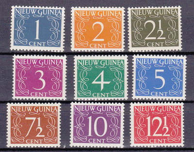 Netherlands New Guinea # 1-9, Light Hinged, HipStamp, 