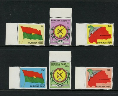 P649 Burkina Faso 1985 flags maps 6v. MNH, Ebay, 
