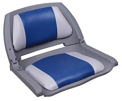 Leader Accessories Molded Fold Down Boat Seat (Gray/Blue), Amazon, 