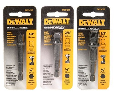 DeWalt Impact Driver Ready 3-Piece Socket Adapter Set DW2541IR, DW2542IR, DW2547IR, Amazon, 