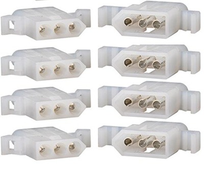 Molex Connector Lot, 4 Matched Sets, (3-Circuits) w/18-24 AWG .062, Amazon, 