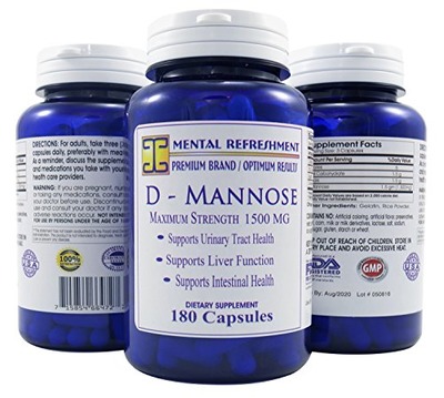 Mental Refreshment: D-Mannose - 1500mg serving, 180 Capsules #1 Best for Urinary Tract Health (1 Bottle), Amazon, США