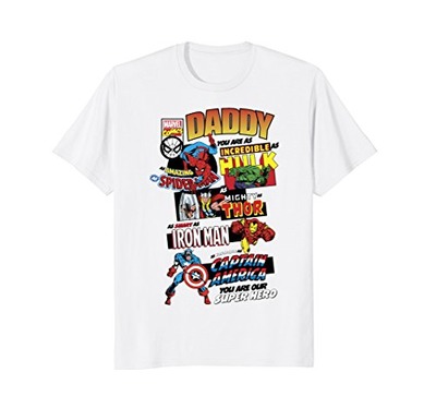 Mens Marvel Avengers Father's Day Retro Comic Graphic T-Shirt Small Slate, Amazon, 