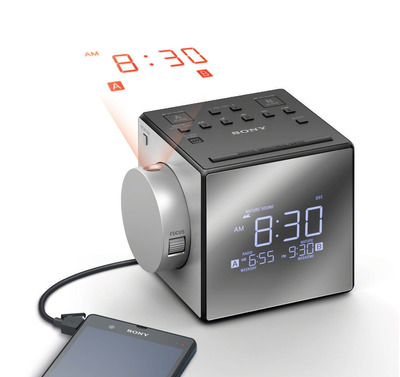 Sony ICF-C1PJ AM/FM Dual Alarm Clock Radio w/Nature Sounds Time Projection, Ebay, 