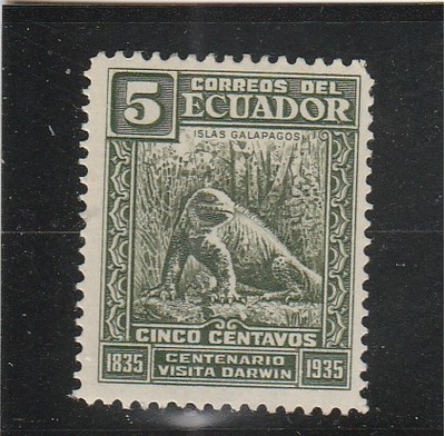 Ecuador Scott# 341 MH (1936 Galapagos Land Iguana), HipStamp, 