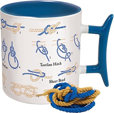 How To: Knots Coffee Mug - Learn How to Tie Eight Different Knots - Comes in a Fun Gift Box - by The Unemployed Philosophers Guild, Amazon, 