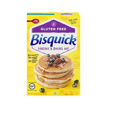 Betty Crocker Bisquick Baking Mix, Gluten Free Pancake and Baking Mix, 16 Oz Box (Pack of 3), Amazon, 