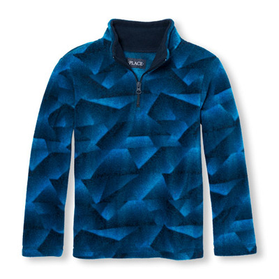 Boys Long Sleeve Printed Fleece Half-Zip Pullover, ChildrensPlace, 