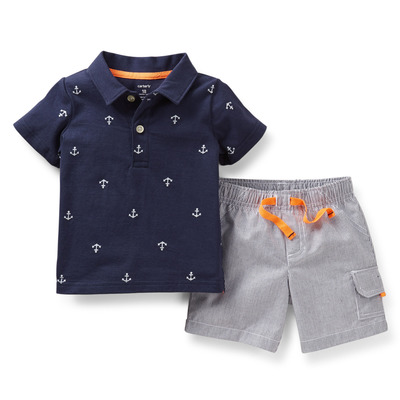 2-Piece Print Polo and Short Set, Carters, 