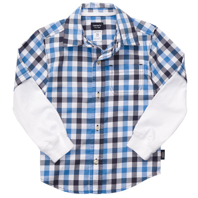 Layered-Look Button-Front Shirt, OshKosh, 