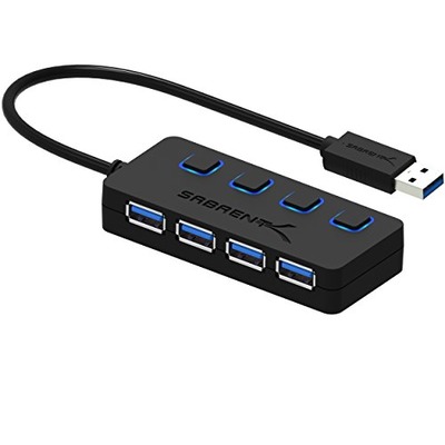 Sabrent 4-Port USB 3.0 Hub with Individual Power Switches and LEDs (HB-UM43), Amazon, 
