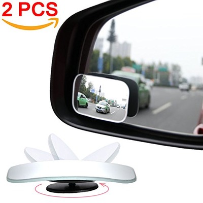 Amfor Blind Spot Mirror, HD Glass Convex Lens Frameless Adjustable Blind Spot Mirror for All Universal Vehicles Car Stick-on Design (2 PCS) (Rectangle), Amazon, 