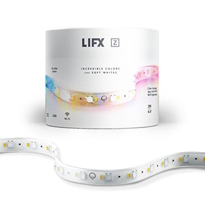 LIFX Z (Starter Kit) Wi-Fi Smart LED Light Strip (Base + 2 meters of strip), Adjustable, Multicolor, Dimmable, No Hub Required, Works with Alexa, Apple HomeKit and the Google Assistant (NEW VERSION), Amazon, 