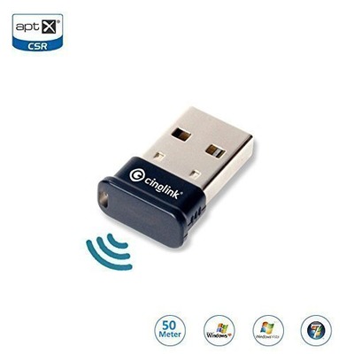 Cinolink BT403 Certified Bluetooth 4.0 USB Adapter, Class 1, 50 Meter, APTX for Windows 8/7/Vista /XP, Amazon, 