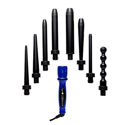Irresistible Me 8-in-1 Hair Curling Iron Set 8 Interchangeable Ceramic Barrels Multiple Different Tourmaline Heads LCD Curling Wand Best Professional Affordable Curls Hot Curler Heat Protective Glove, Amazon, 