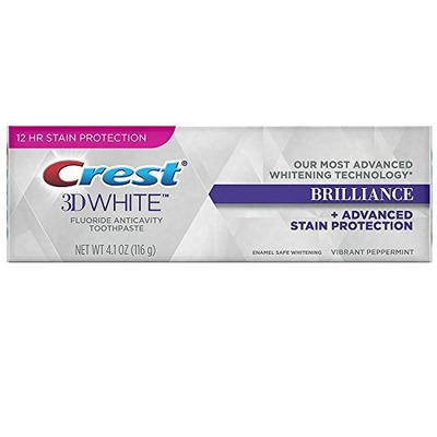 Crest 3D White Brilliance Toothpaste, Vibrant peppermint 4.1 oz, Amazon, 