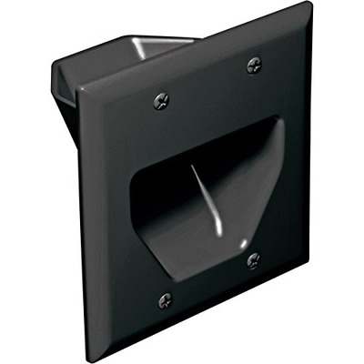 DataComm Electronics 45-0002-BK 2-Gang Recessed Low Voltage Cable Plate, Black, Amazon, 