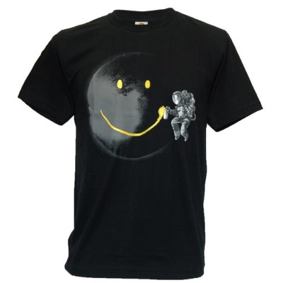 SODAtees Full Moon Graffiti Tag Smiley Graphic Design Men's T-Shirt, Amazon, 